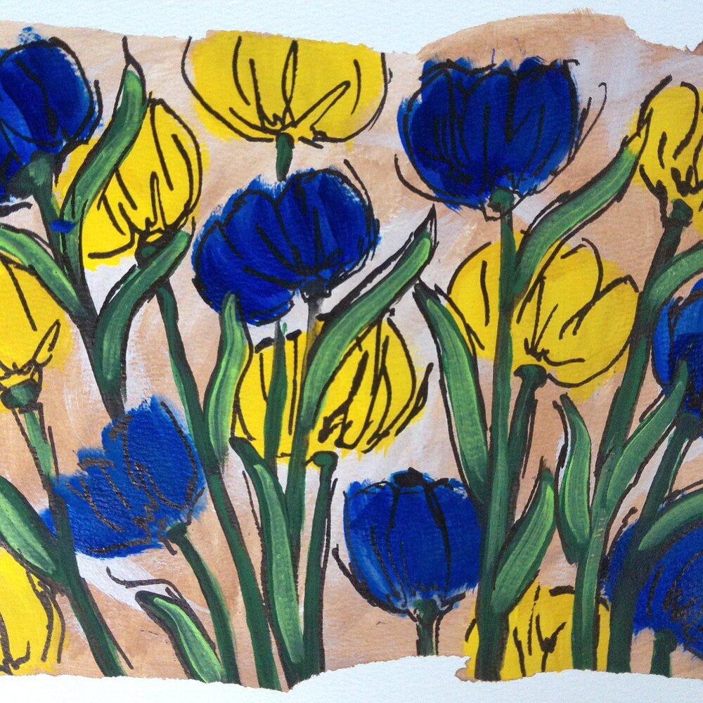 Untitled floral Original Painting by Artist Rachael Potter